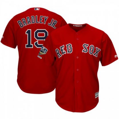 Boston Boston Red Sox #19 Jackie Bradley Jr. Majestic 2018 World Series Champions Alternate Cool Base Player Jersey Scarlet