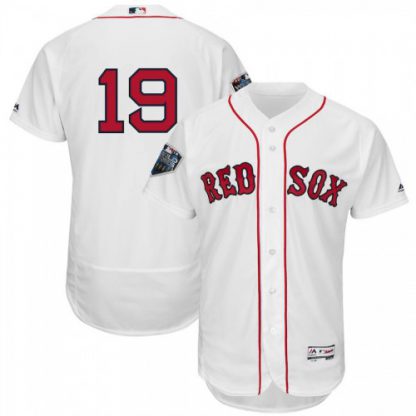 Boston Boston Red Sox #19 Jackie Bradley Jr. Majestic 2018 World Series Flex Base Player Jersey White