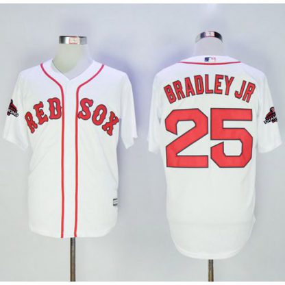 Boston Red Sox #25 Jackie Bradley Jr White New Cool Base 2018 World Series Champions Stitched MLB Jersey