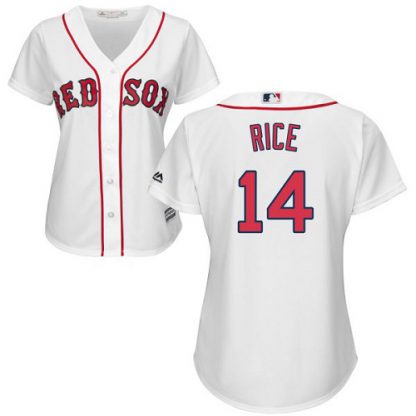 Boston Red Sox #14 Jim Rice White Home Women's Stitched MLB Jersey