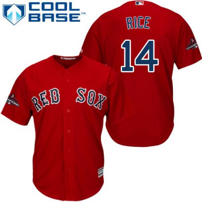 Boston Red Sox #14 Jim Rice Red Cool Base 2018 World Series Champions Stitched Youth MLB Jersey
