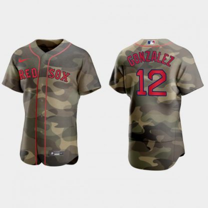 Boston Boston Red Sox #12 Marwin Gonzalez Men's Nike 2021 Armed Forces Day Authentic MLB Jersey -Camo