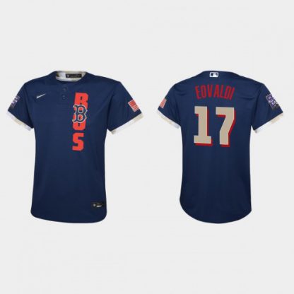 Boston Boston Red Sox #17 Mathan Eovaldi Youth 2021 Mlb All Star Game Navy Jersey