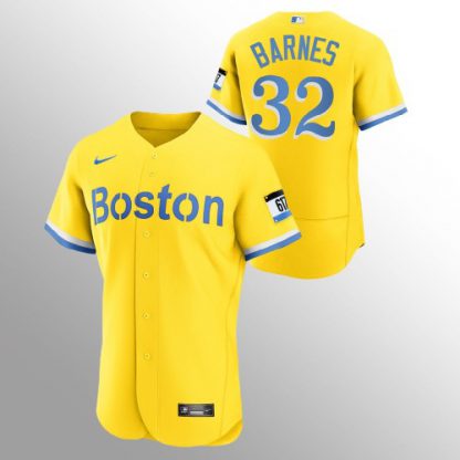Boston Boston Red Sox #32 Matt Barnes Men's Nike 2021 City Connect Gold Authentic MLB Jersey
