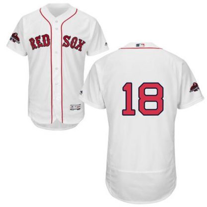Boston Red Sox #18 Mitch Moreland White Flexbase Authentic Collection 2018 World Series Champions Stitched MLB Jersey