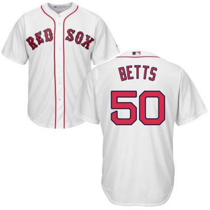 Boston Red Sox #50 Mookie Betts White Cool Base Stitched Youth MLB Jersey