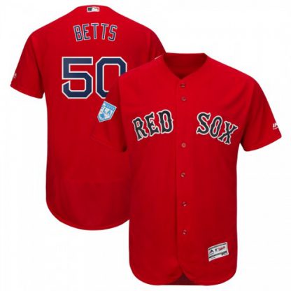 Boston Red Sox #50 Mookie Betts Red 2019 Spring Training Flex Base Stitched MLB Jersey