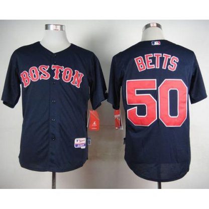 Boston Red Sox #50 Mookie Betts Dark Blue Cool Base Stitched MLB Jersey