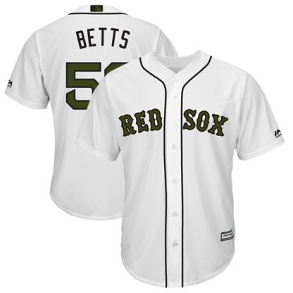 Boston Red Sox #50 Mookie Betts White New Cool Base 2018 Memorial Day Stitched MLB Jersey