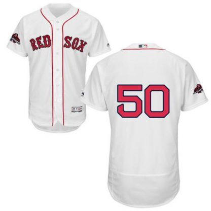 Boston Red Sox #50 Mookie Betts White Flexbase Authentic Collection 2018 World Series Champions Stitched MLB Jersey