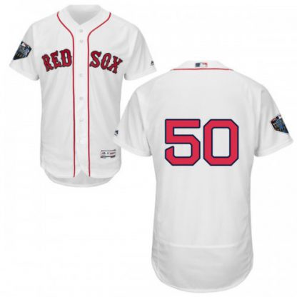 Boston Red Sox #50 Mookie Betts White Flexbase Authentic Collection 2018 World Series Stitched MLB Jersey