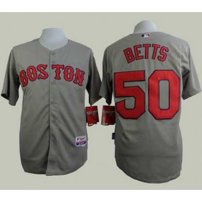 Boston Red Sox #50 Mookie Betts Grey Cool Base Stitched MLB Jersey