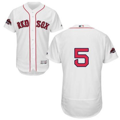 Boston Red Sox #5 Nomar Garciaparra White Flexbase Authentic Collection 2018 World Series Champions Stitched MLB Jersey