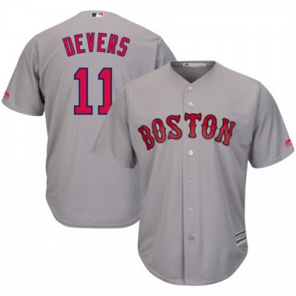 Boston Boston Red Sox #11 Rafael Devers Majestic Road Official Cool Base Player Jersey Gray