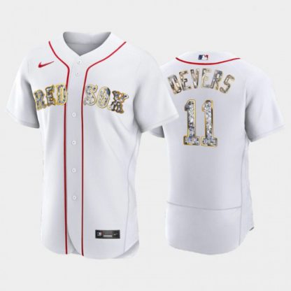 Boston Boston Red Sox #11 Rafael Devers Men's Nike Diamond Edition MLB Jersey - White