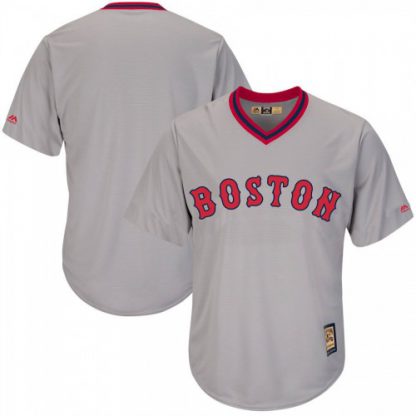 Boston Boston Red Sox Majestic Road Cooperstown Cool Base Replica Team Jersey Gray
