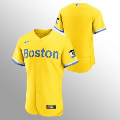 Boston Boston Red Sox Men's Nike 2021 City Connect Gold Authentic MLB Jersey