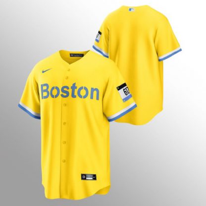 Boston Boston Red Sox Men's Nike 2021 City Connect Gold Fans Version MLB Jersey