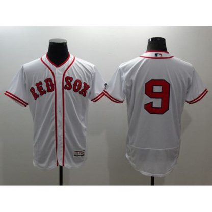 Boston Red Sox #9 Ted Williams White Flexbase Authentic Collection Cooperstown Stitched MLB Jersey