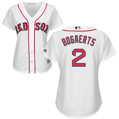 Boston Red Sox #2 Xander Bogaerts White Home Women's Stitched MLB Jersey