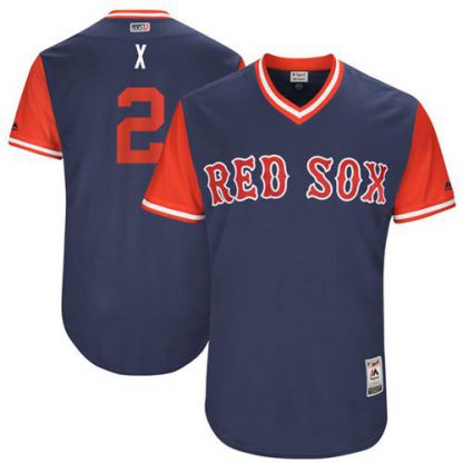 Boston Red Sox #2 Xander Bogaerts Navy "X" Players Weekend Authentic Stitched MLB Jersey