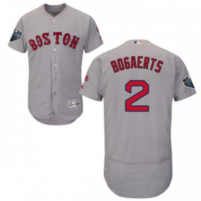 Boston Red Sox #2 Xander Bogaerts Grey Flexbase Authentic Collection 2018 World Series Stitched MLB Jersey