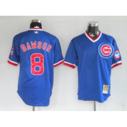 Mitchell and Ness 1987 Chicago Cubs #8 Andre Dawson Stitched Blue Throwback MLB Jersey