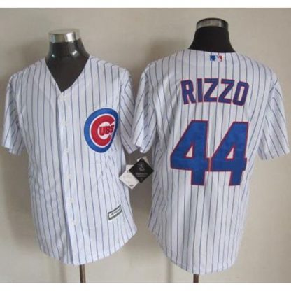 Chicago Cubs #44 Anthony Rizzo White Strip New Cool Base Stitched MLB Jersey