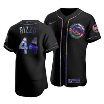 Chicago Chicago Cubs #44 Anthony Rizzo Men's Nike Iridescent Holographic Collection MLB Jersey - Black