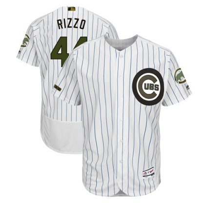 Chicago Cubs #44 Anthony Rizzo White(Blue Strip) Flexbase Authentic Collection 2018 Memorial Day Stitched MLB Jersey