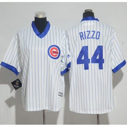 Chicago Cubs #44 Anthony Rizzo White(Blue Strip) Cooperstown Stitched Youth MLB Jersey