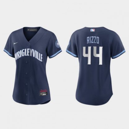 Chicago Chicago Cubs #44 Anthony Rizzo Women's Nike 2021 City Connect Navy MLB Jersey