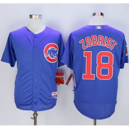 Chicago Cubs #18 Ben Zobrist Blue Alternate Cool Base Stitched MLB Jersey
