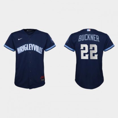 Chicago Chicago Cubs #22 Bill Buckner Youth Nike 2021 City Connect Navy MLB Jersey
