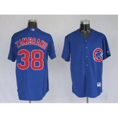 Chicago Cubs #38 Carlos Zambrano Stitched Blue MLB Jersey