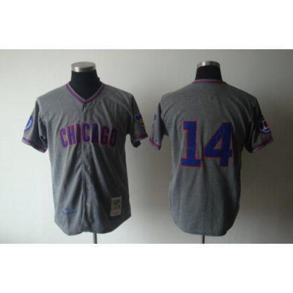 Mitchell And Ness 1968 Chicago Cubs #14 Ernie Banks Grey Stitched Throwback MLB Jersey