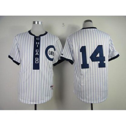 Chicago Cubs #14 Ernie Banks White 1909 Turn Back The Clock Stitched MLB Jersey