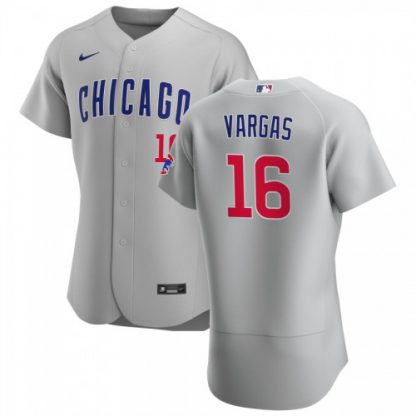 Chicago Chicago Cubs #16 Ildemaro Vargas Men's Nike Gray Road 2020 Authentic Team Jersey