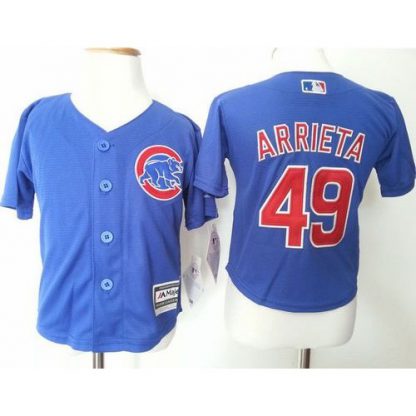 Toddler Chicago Cubs #49 Jake Arrieta Blue Cool Base Stitched MLB Jersey