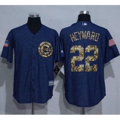Chicago Cubs #22 Jason Heyward Denim Blue Salute to Service Stitched MLB Jersey
