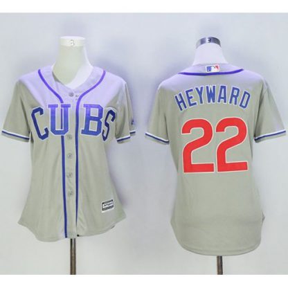 Chicago Cubs #22 Jason Heyward Grey Women's Alternate Road Stitched MLB Jersey