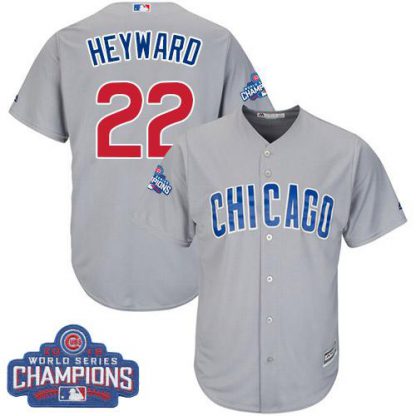 Chicago Cubs #22 Jason Heyward Grey Road 2016 World Series Champions Stitched Youth MLB Jersey
