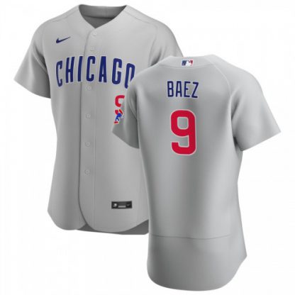 Chicago Chicago Cubs #9 Javier Baez Men's Nike Gray Road 2020 Authentic Team Jersey