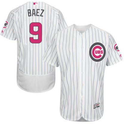 Chicago Cubs #9 Javier Baez White(Blue Strip) Flexbase Authentic Collection Mother's Day Stitched MLB Jersey