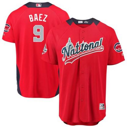 Chicago Cubs #9 Javier Baez Red 2018 All-Star National League Stitched MLB Jersey