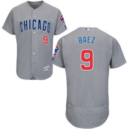 Chicago Cubs #9 Javier Baez Grey Flexbase Authentic Collection Road Stitched MLB Jersey