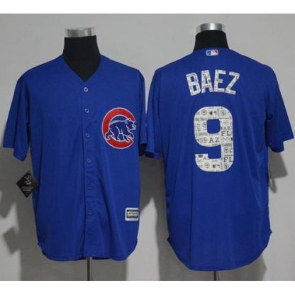 Chicago Cubs #9 Javier Baez Blue 2017 Spring Training Authentic Flex Base Stitched MLB Jersey