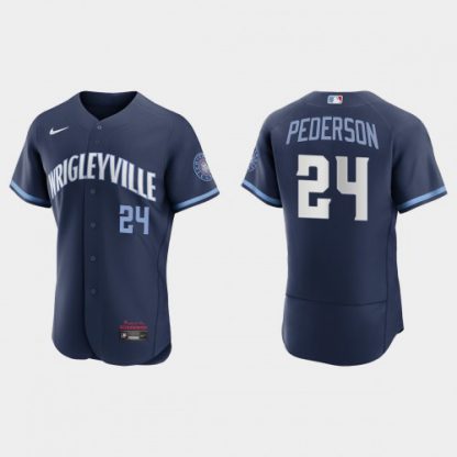 Chicago Chicago Cubs #24 Joc Pederson Men's Nike 2021 City Connect Authentic Navy MLB Jersey