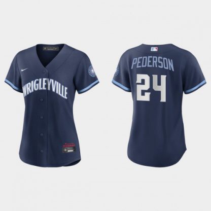 Chicago Chicago Cubs #24 Joc Pederson Women's Nike 2021 City Connect Navy MLB Jersey