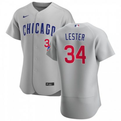 Chicago Chicago Cubs #34 Jon Lester Men's Nike Gray Road 2020 Authentic Team Jersey